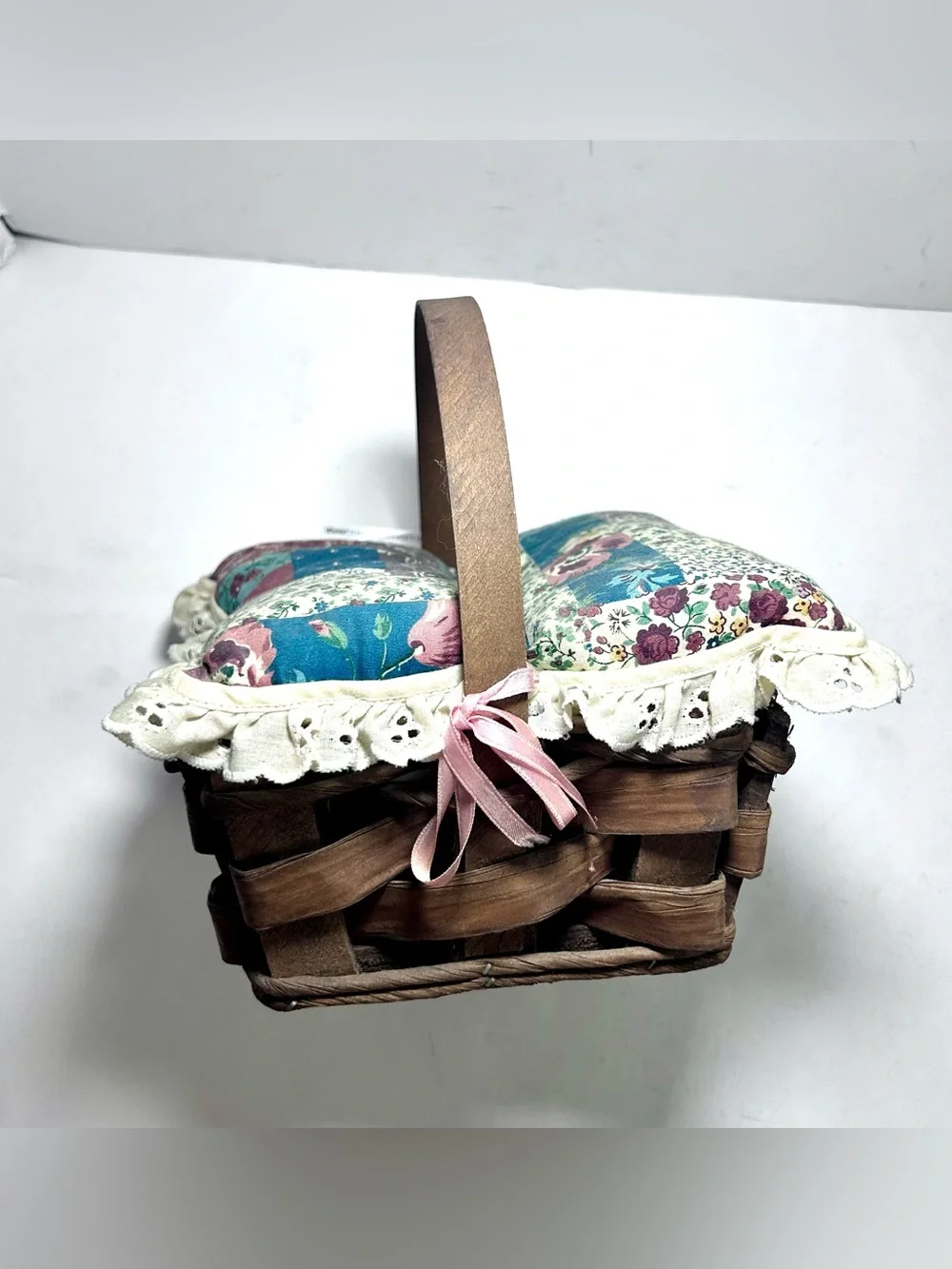 Quilted Pillow Top Basket with handle